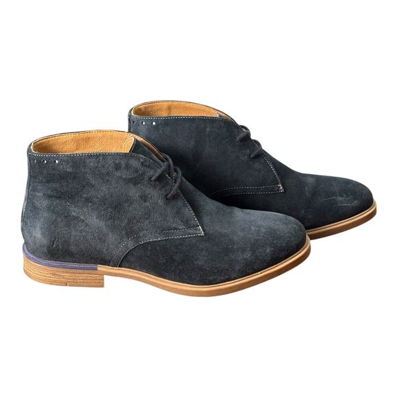 Hush Puppies Bounce Comfort Suede Chukka Desert Boots Men’s 9M Navy Blue Lace-Up - Picture 8 of 16